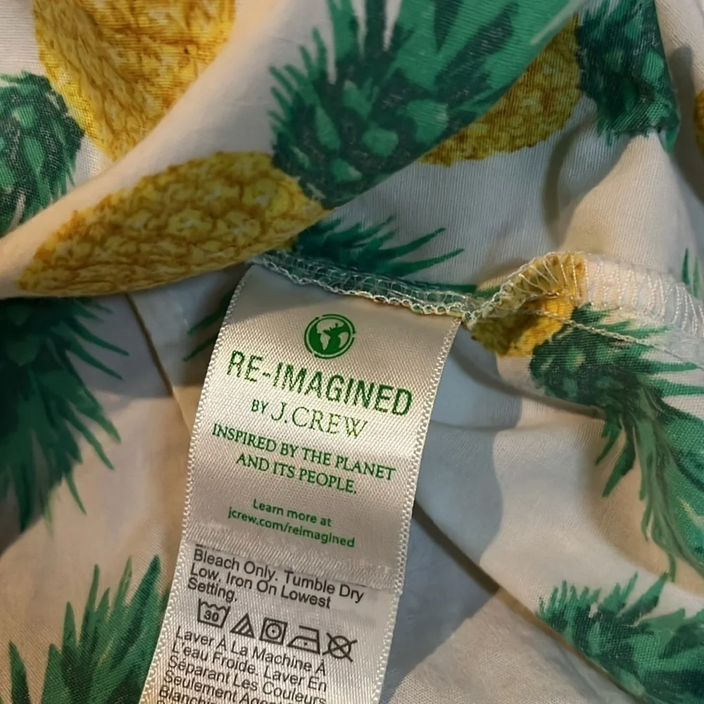 J.Crew | Sleeveless Pineapple Cotton Poplin Shirt Signature Fit XS Summer Spring